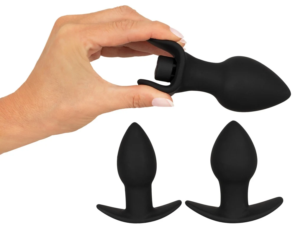 Black Velvets buttplug set met vibrobullet