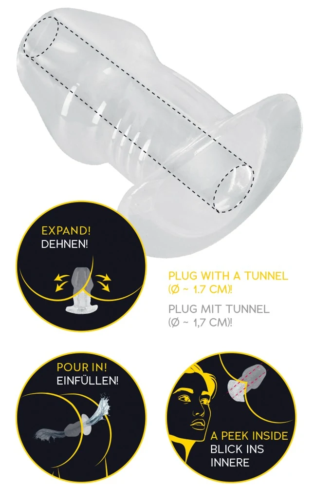Transparante tunnel buttplug van TPE