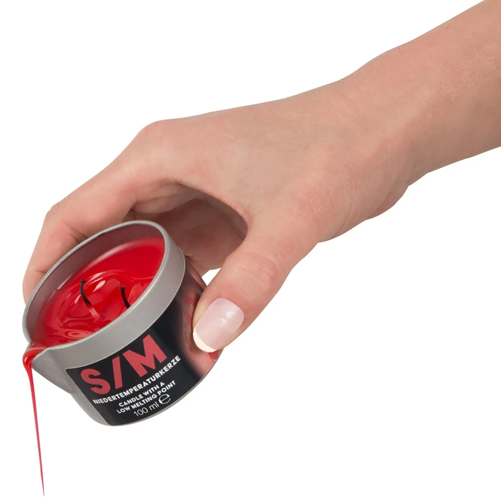 Rode SM waxkaars met 2 lonten