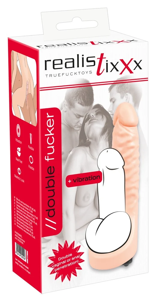 Double Fucker penisring met vibrerende dildo