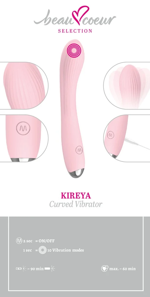 KIREYA vibrator van siliconen met gebogen design