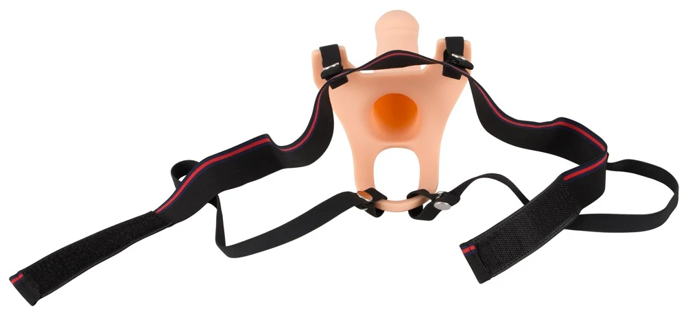 Penisverlenger met holle dildo en elastische band