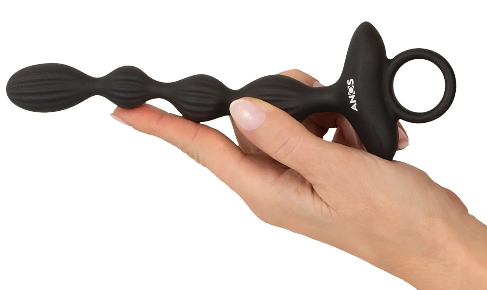 ANOS flexibele anale beads met vibratie