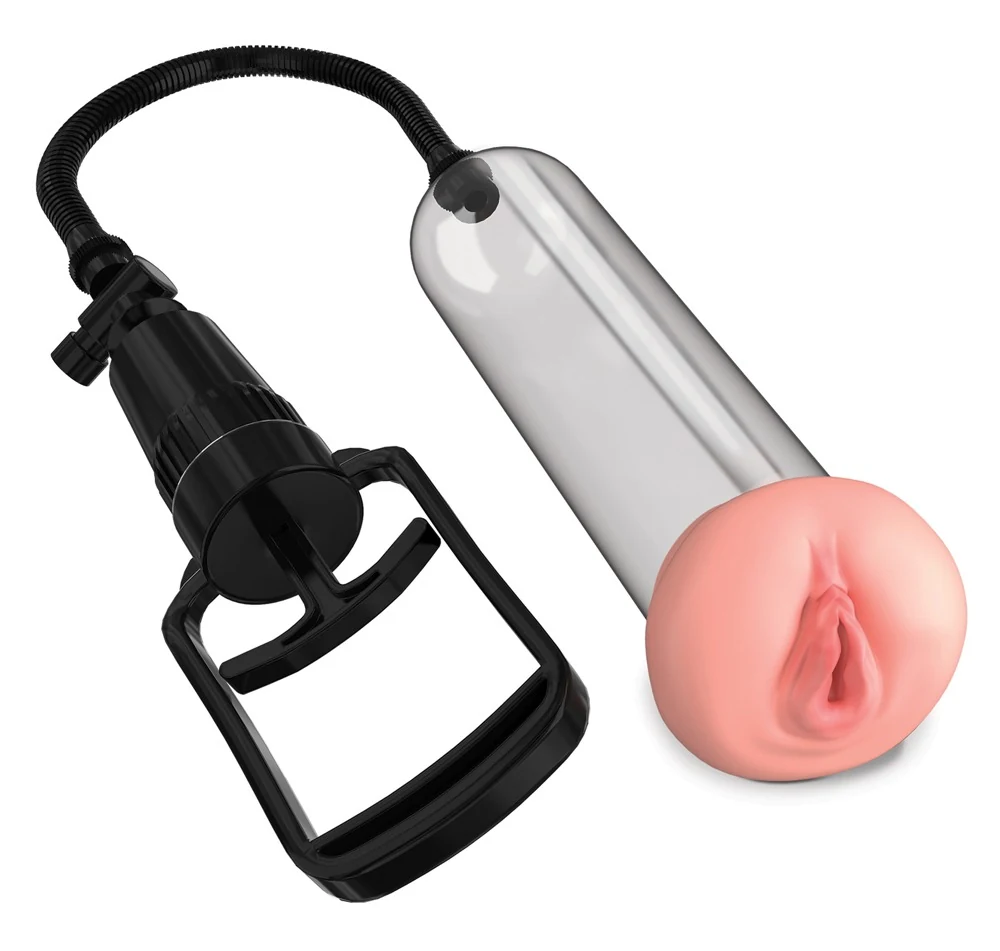 Transparante penispomp met vingergrip