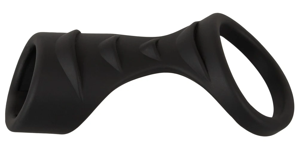 Erecto cock ring met ball stretcher siliconen