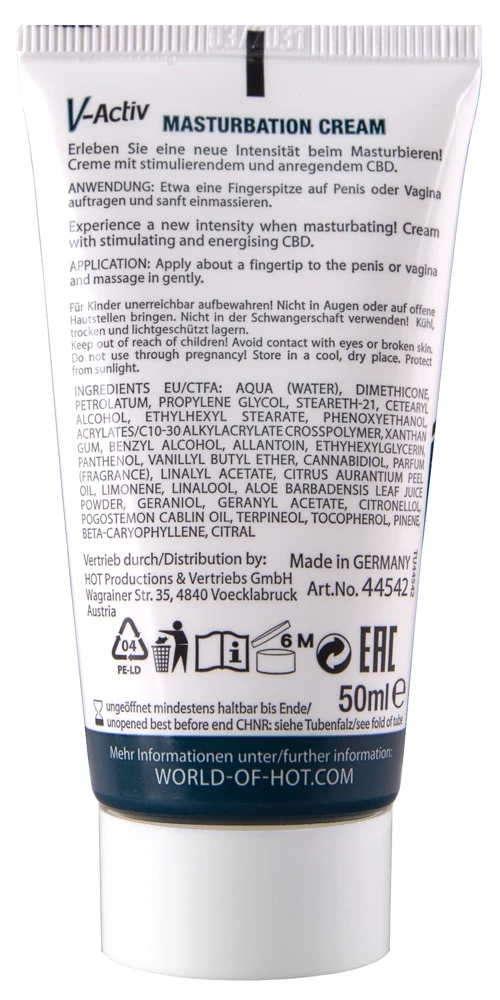 HOT V-Activ Unisex Masturbatiecrème 50 ml