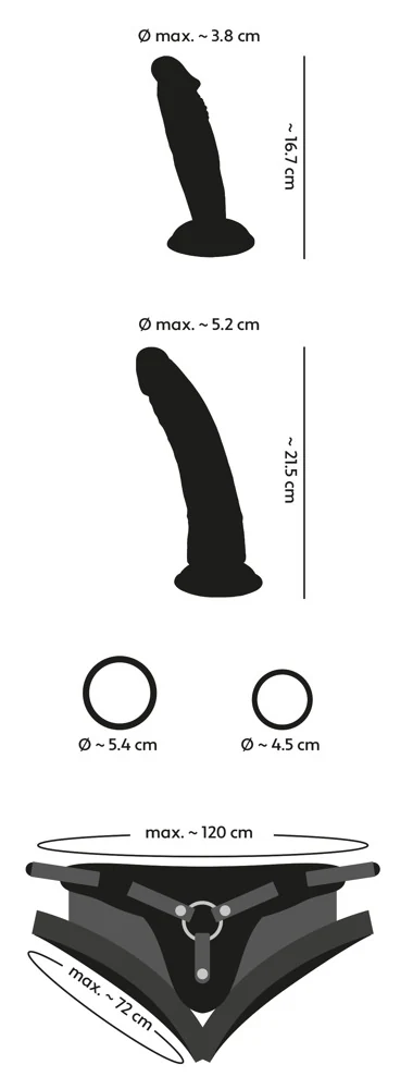 You2Toys strap-on harnas set met 2 dildo's