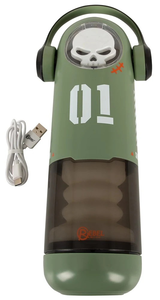 Rebel Skull masturbator met vibratie, warmte en massage