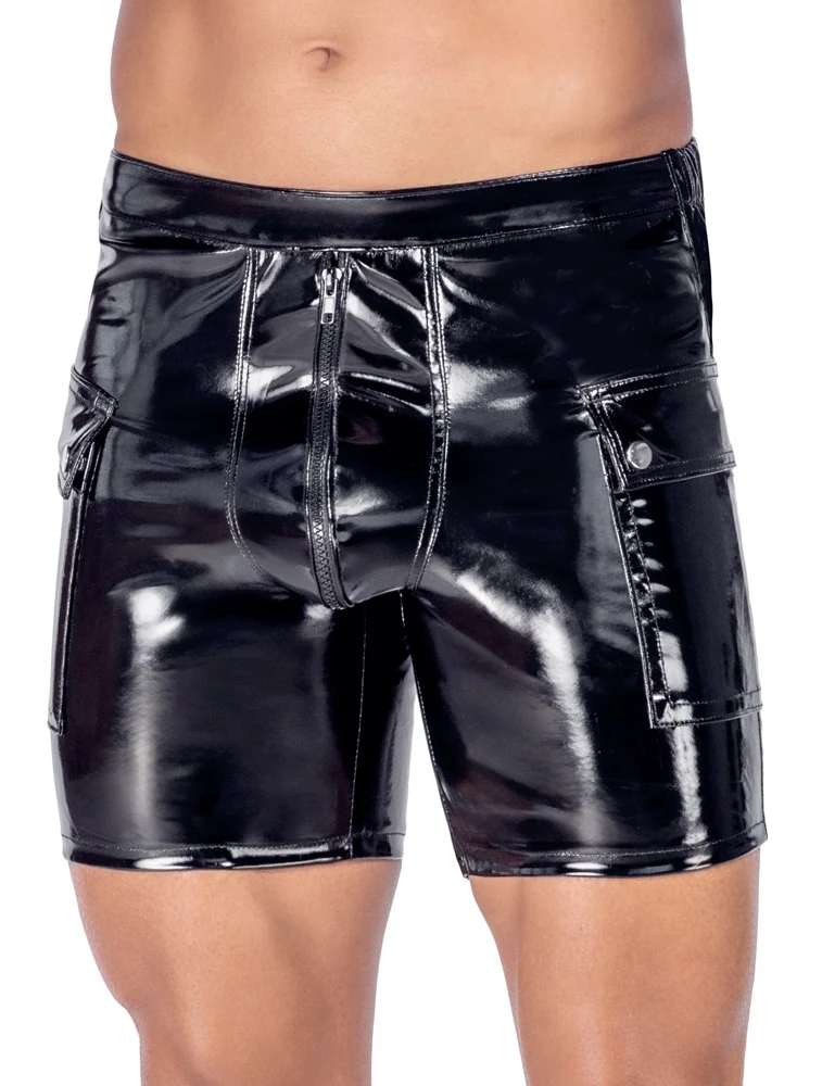 Black Level vinyl short met ritssluiting