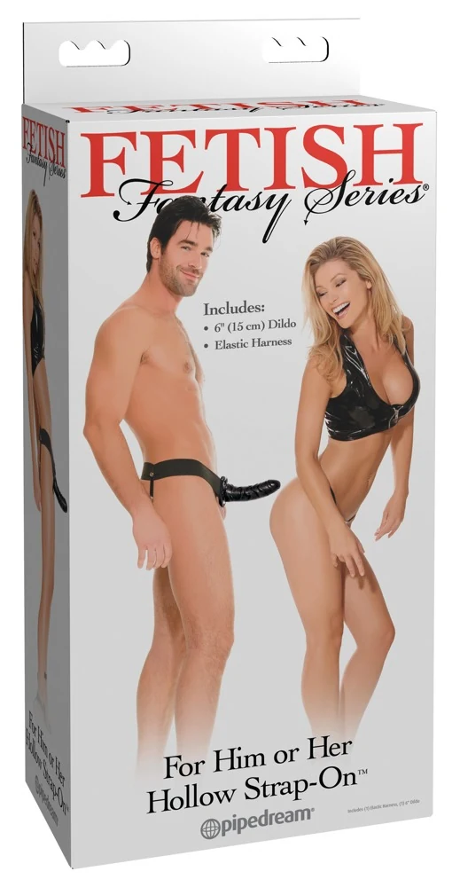 Holle dildo met verstelbaar harnas