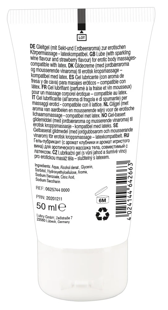 Lick it! massagegel aardbei & mousserende wijn 50 ml
