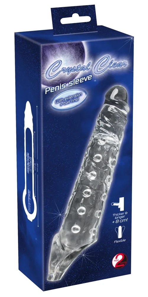 Transparante penissleeve met testikelring