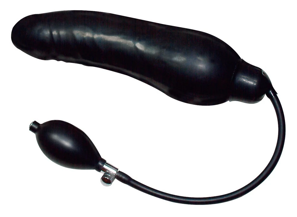 Opblaasbare latex dildo 23 cm