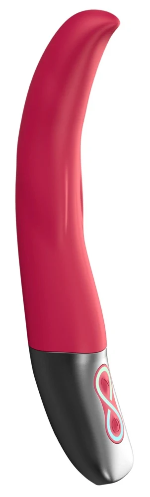 Titanz vibrator met gebogen siliconen tip