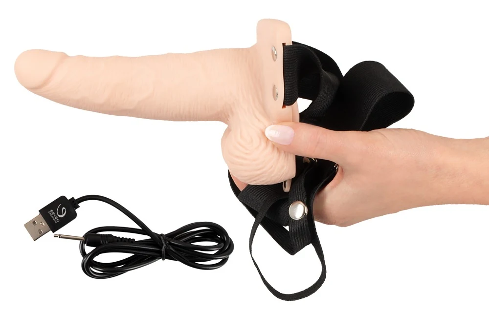 Vibrerende strap-on sleeve met verstelbare jockstrap