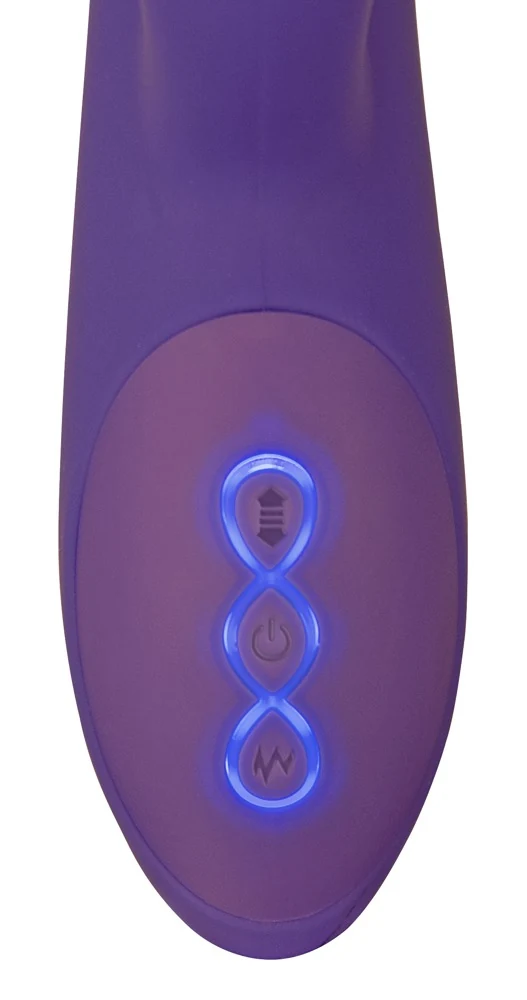 Rabbit vibrator met rotatie en stuwende functie