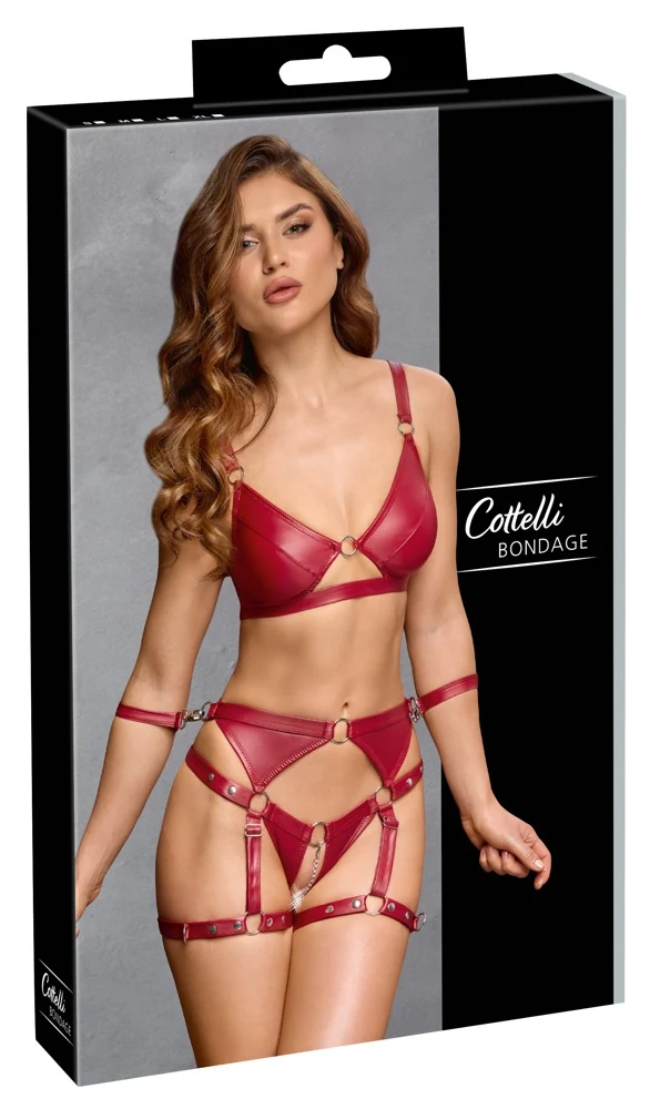 Cottelli Bondage set in rood met boeien