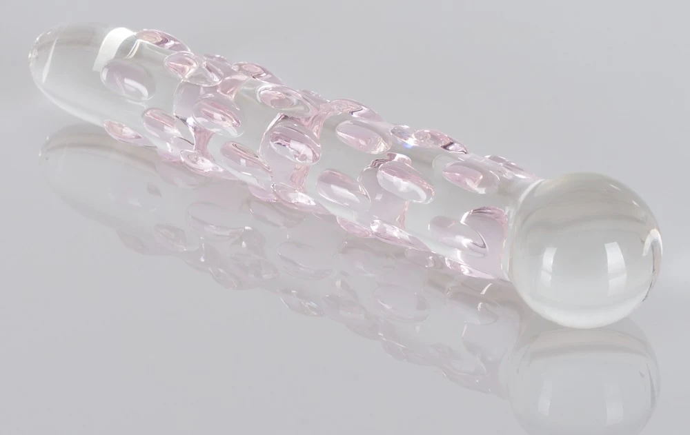 Handgemaakte glazen dildo met nopjes