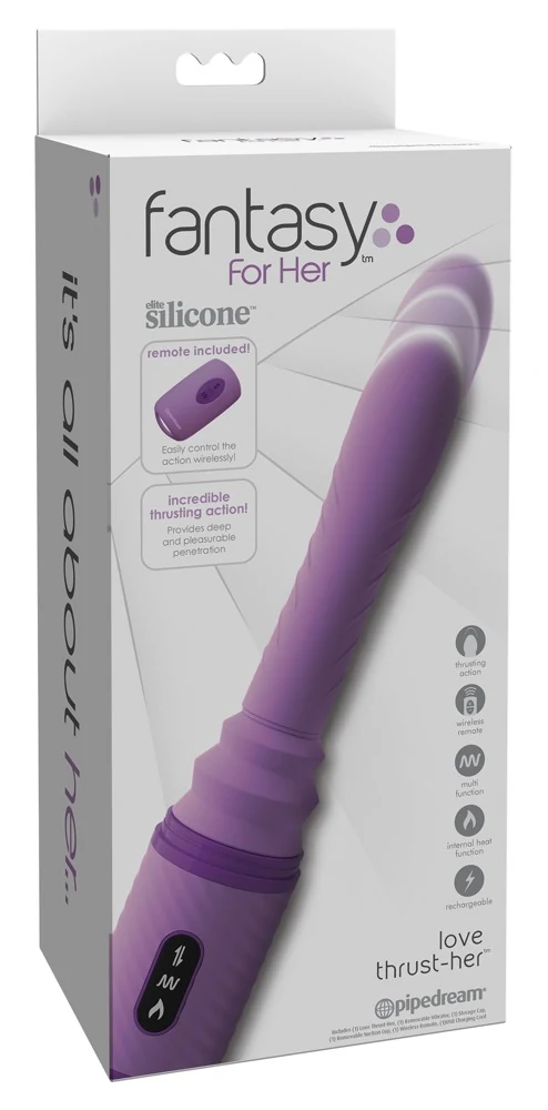 Siliconen vibrator met schok-, warmte- en trilfunctie