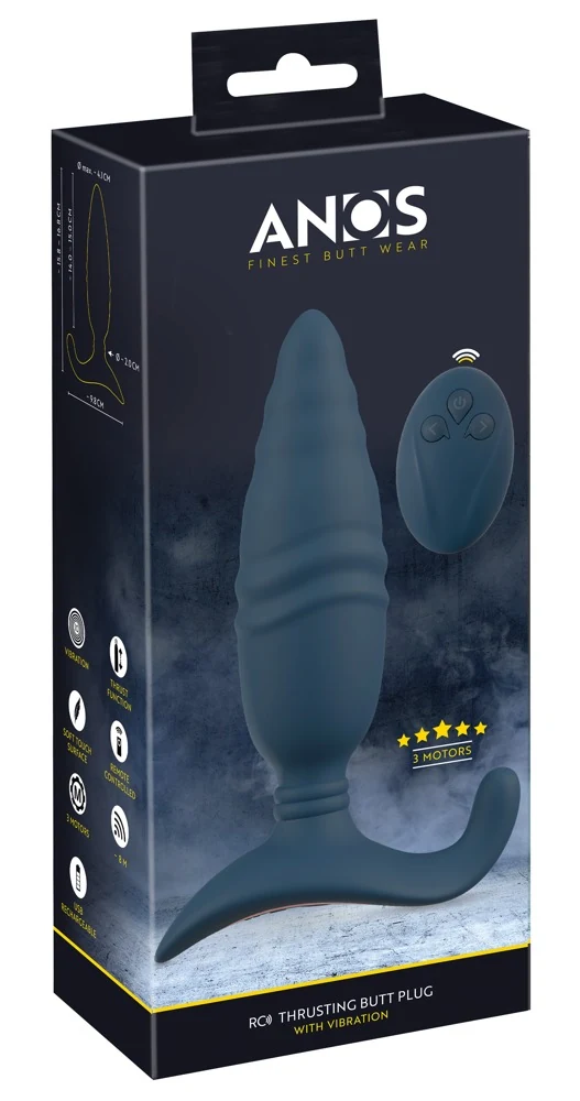 ANOS RC Thrusting Butt Plug met Vibratie