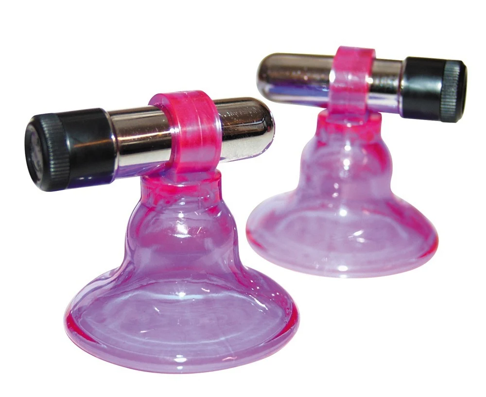 Paarse tepelspenen met vibratie en handpomp