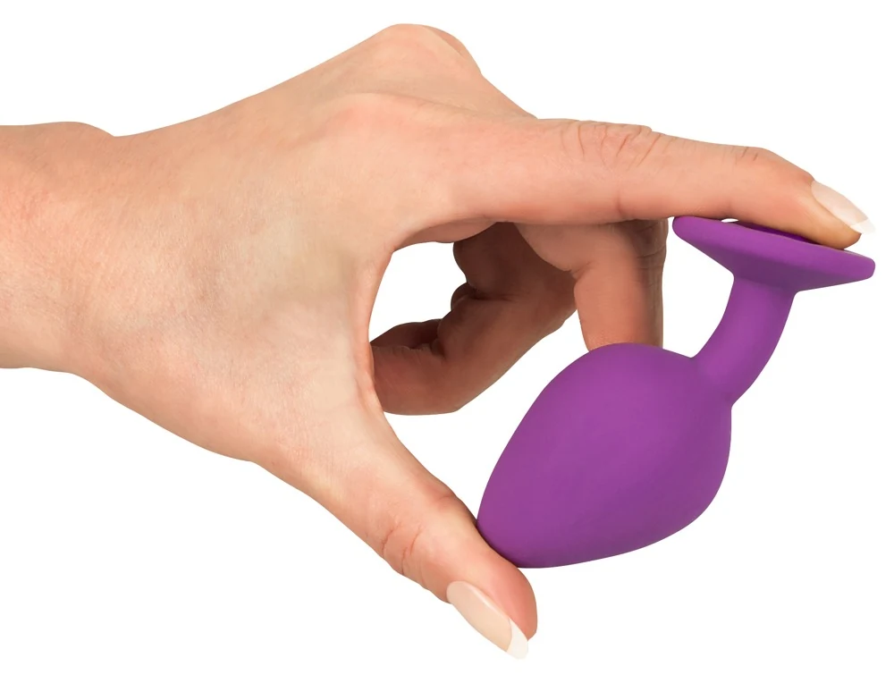 Paarse anaalplug met edelsteen