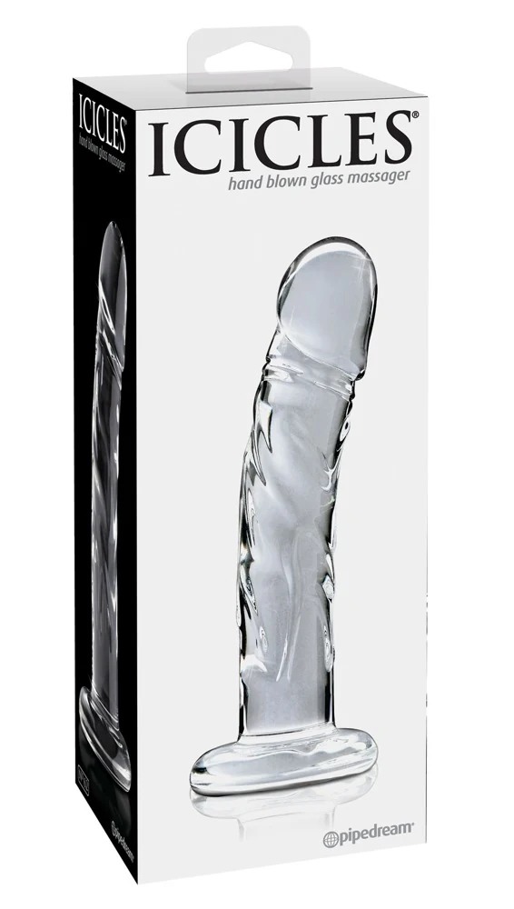 Handgemaakte glazen dildo warm of koud 18 cm