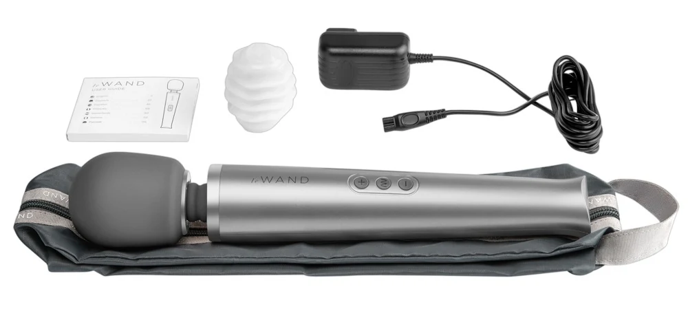 Luxe oplaadbare massagestaaf met siliconen kop
