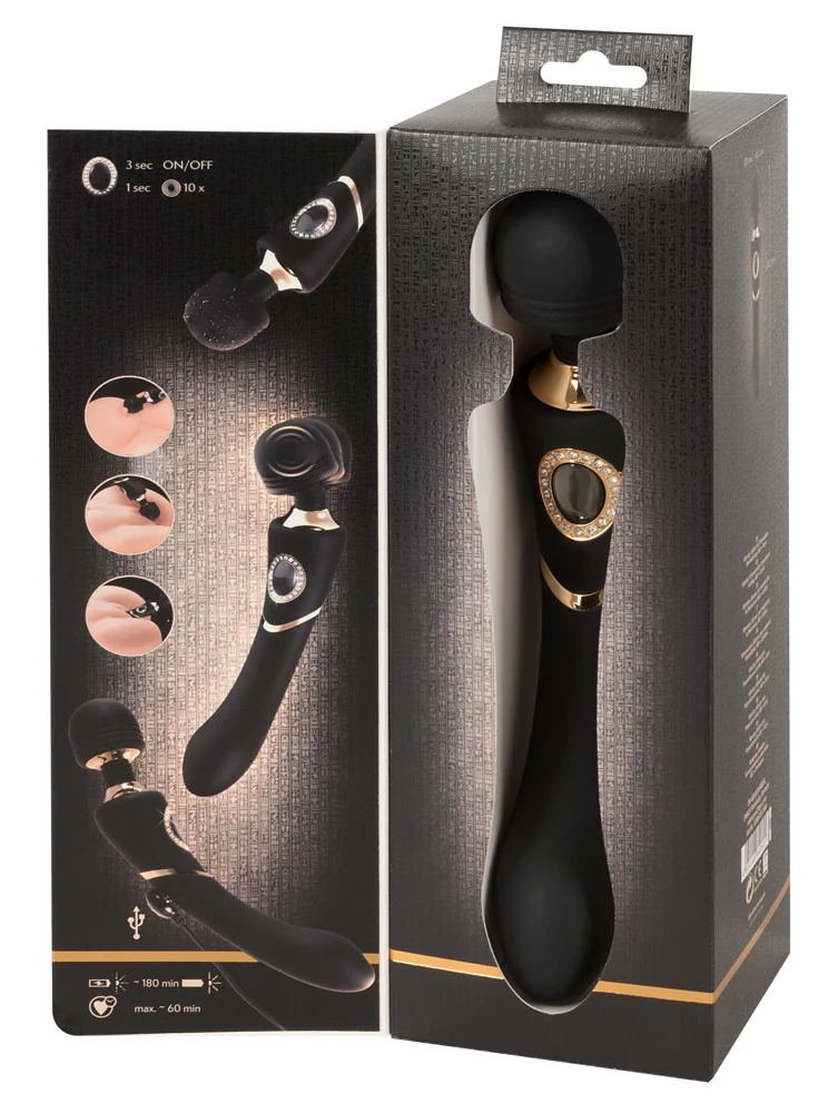 Elegante massagestaaf met vibraties en flexibele kop