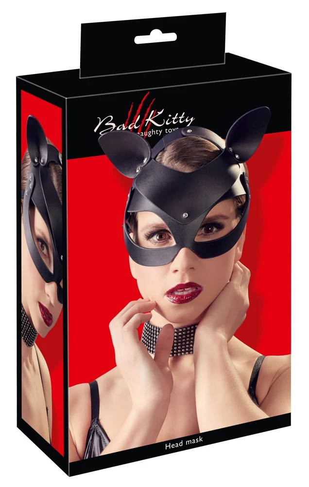Kattenmasker van imitatieleer met oren