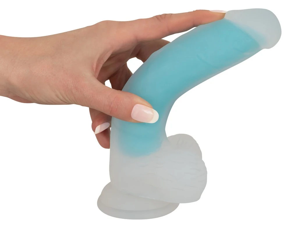 Glow in the Dark siliconen dildo met zuigvoet