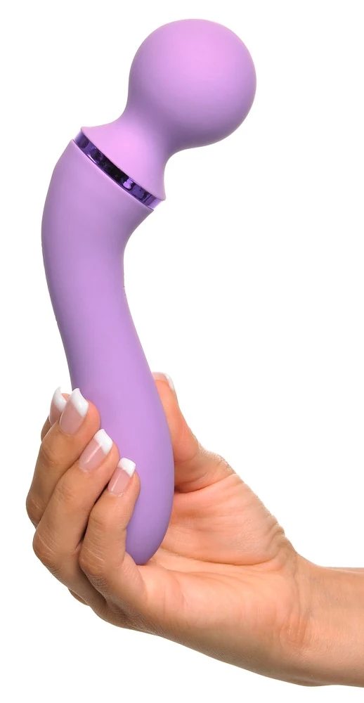 Dubbele stimulator en vibrator met kogelkop