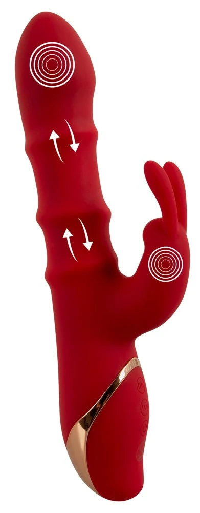 Rabbit vibrator met bewegende ringen
