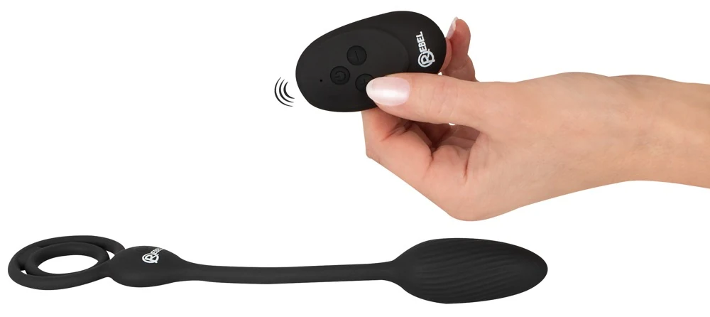 Rebel cockring met afstandsbediening en butt plug