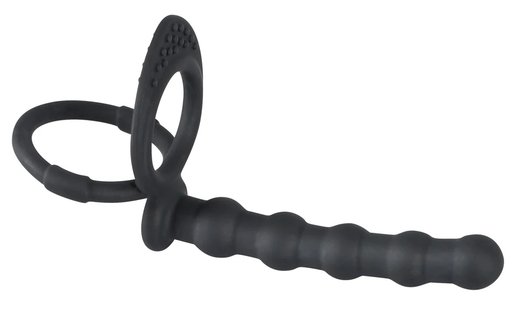 Penisring met anale dildo en clitorisnopjes