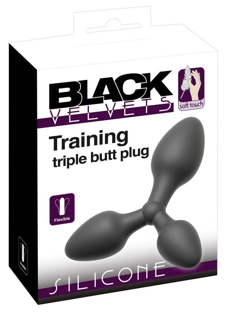 Black Velvets Training Triple Buttplug Siliconen