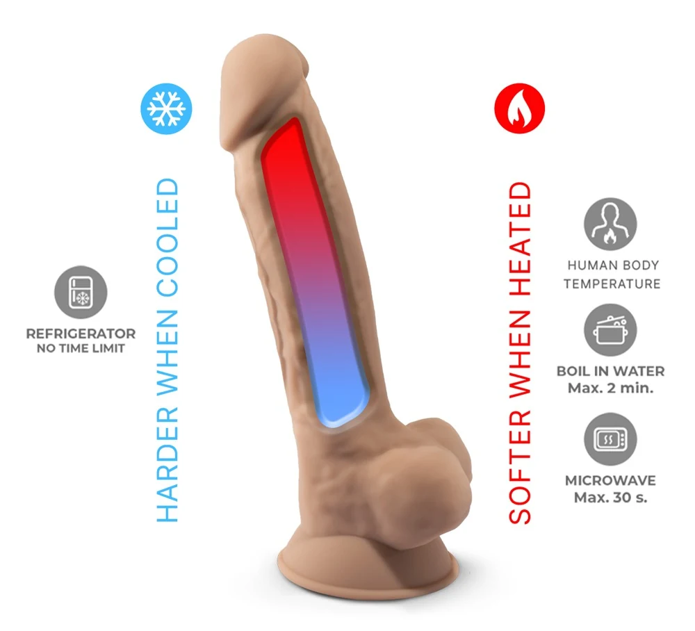 SILEXD siliconen dildo met geheugeneffect en zuigvoet