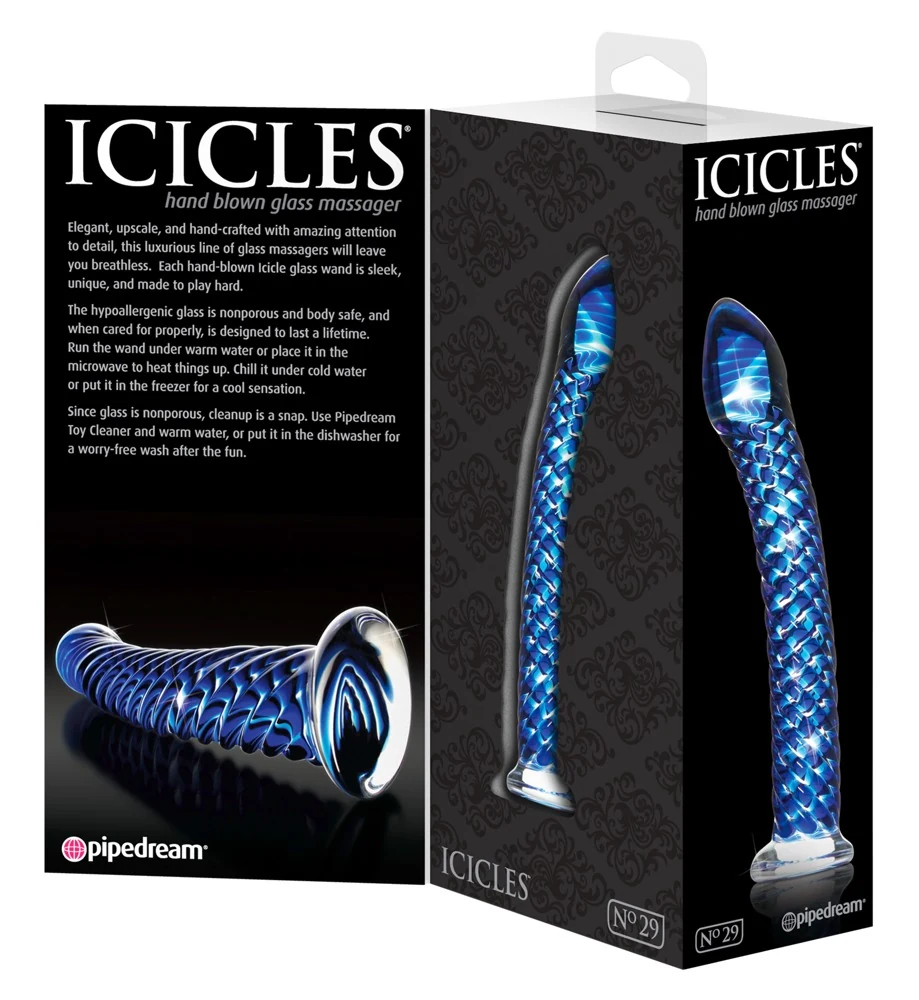 Handgemaakte glazen dildo 19 cm