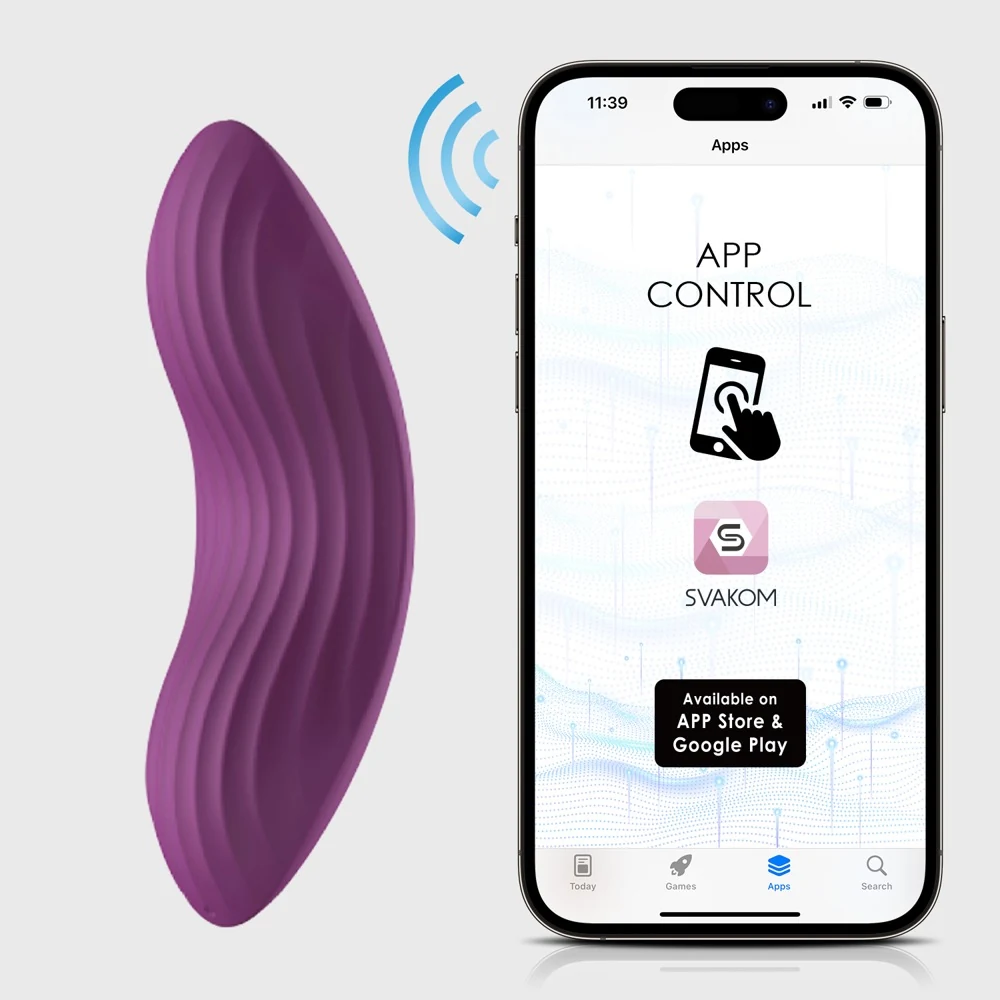 App-gestuurde lay-on vibrator met kanten slip