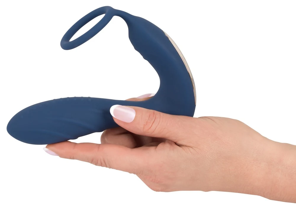 Oplaadbare penisring met perineumstimulator en anaalplug