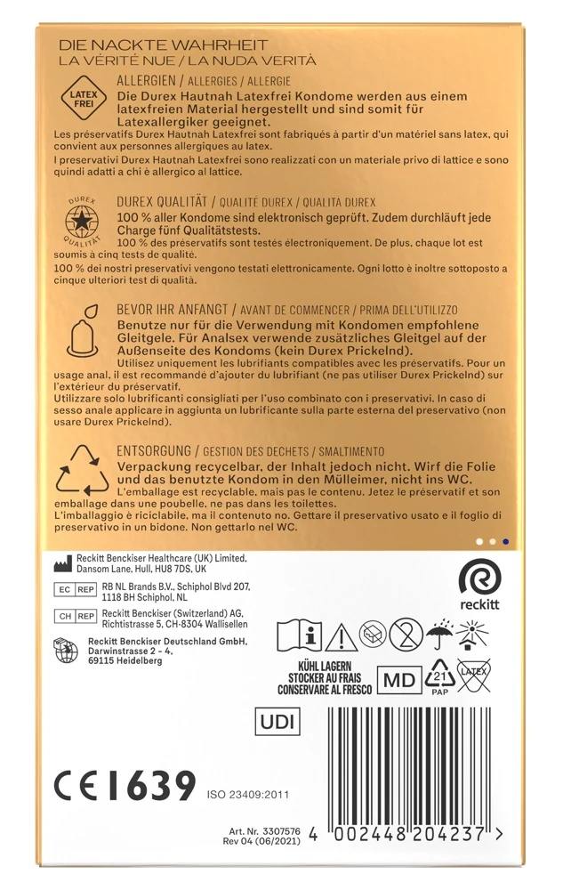 Durex Hautnah latexvrije condooms 56 mm