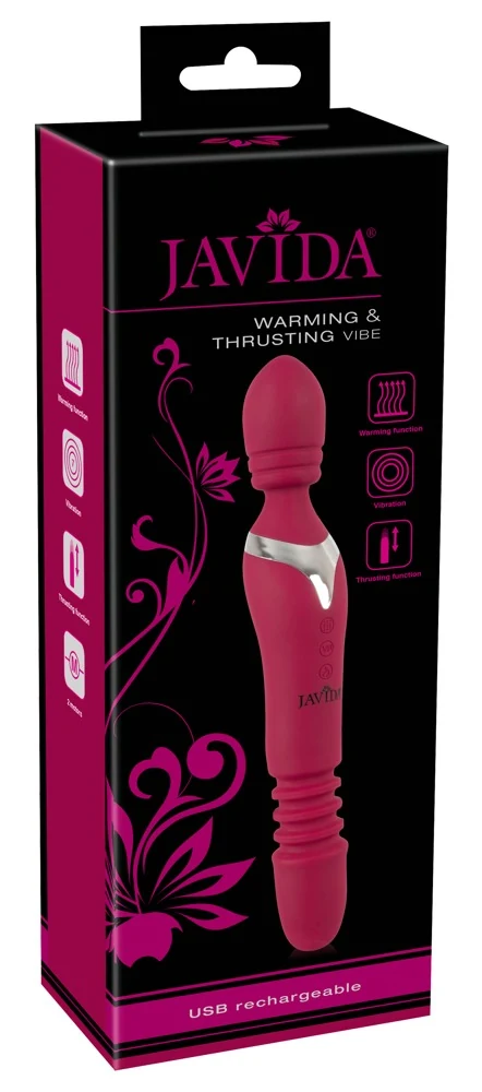 Verwarmende massagestaaf met vibratie en rotatie