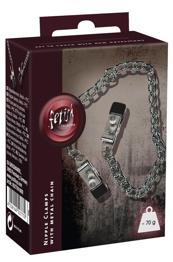 Metalen ketting met verstelbare tepelklemmen