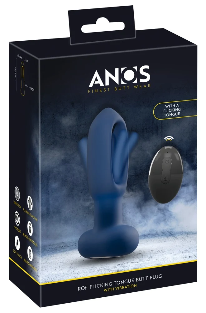 ANOS RC Flicking Tongue Butt Plug met Vibratie