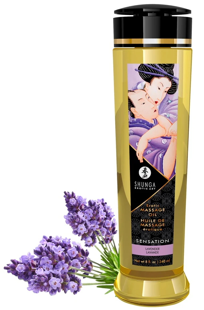 Shunga Sensation erotische massageolie lavendel 240 ml