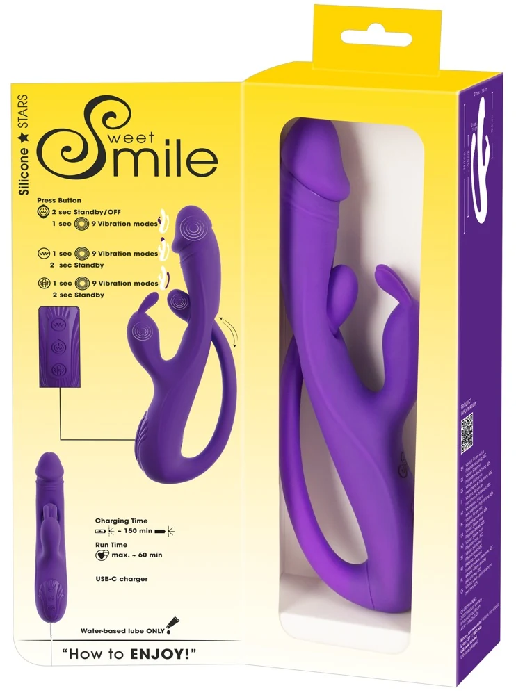 Sweet Smile rabbit vibrator met G-spot en anal tickler