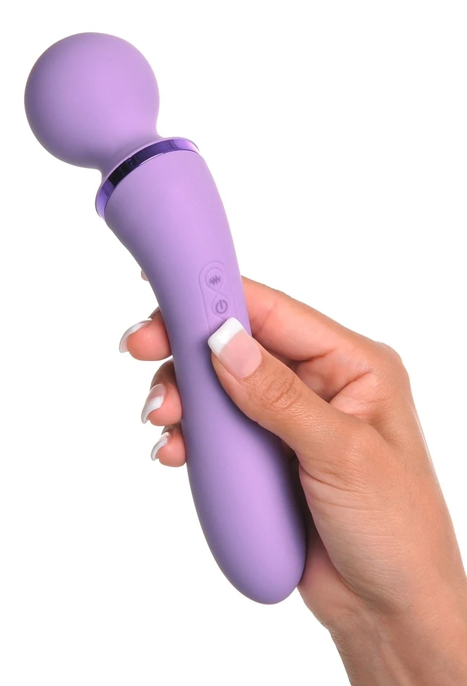 Dubbele stimulator en vibrator met kogelkop