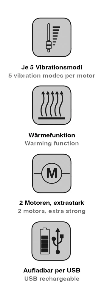 Paarse vibrator met warmtefunctie en clitorisstimulator