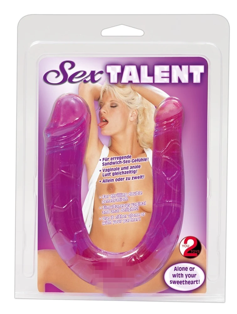 Transparante dubbele dildo 29 cm