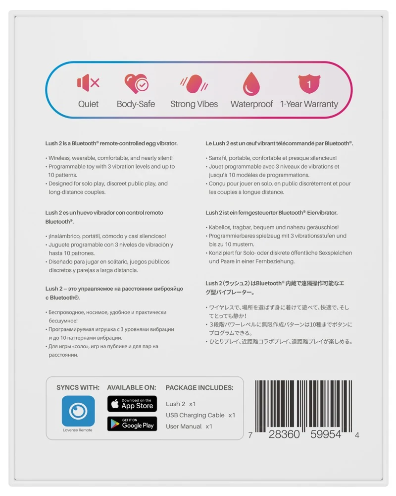 Lovense Lush 2 Bluetooth eiervibrator